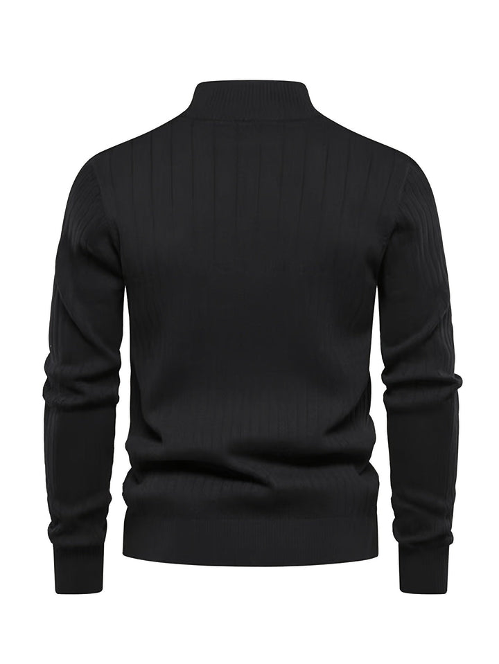 Reid | Herren Pullover mit Stehkragen und Half-Zip