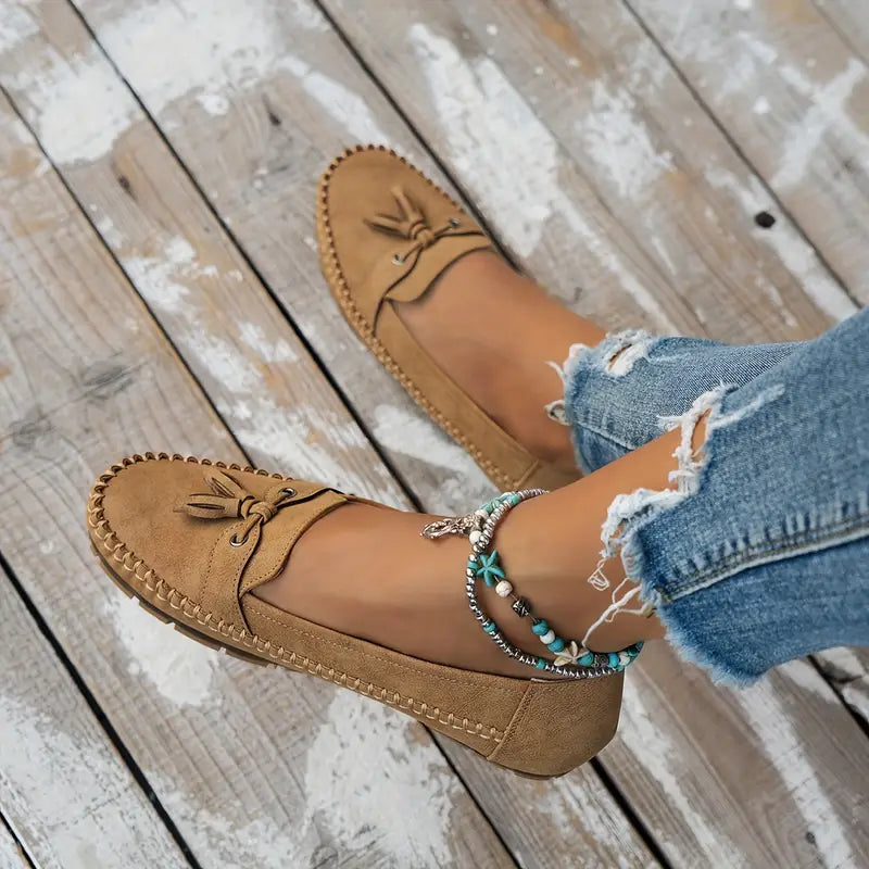 Damen Slipper aus veganem Leder mit weichem Futter – Elegante Mokassins für jeden Tag