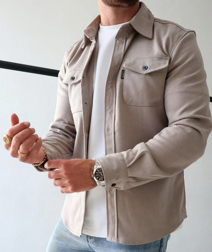 Herren Casual Overshirt mit Knopfleiste und Brusttaschen