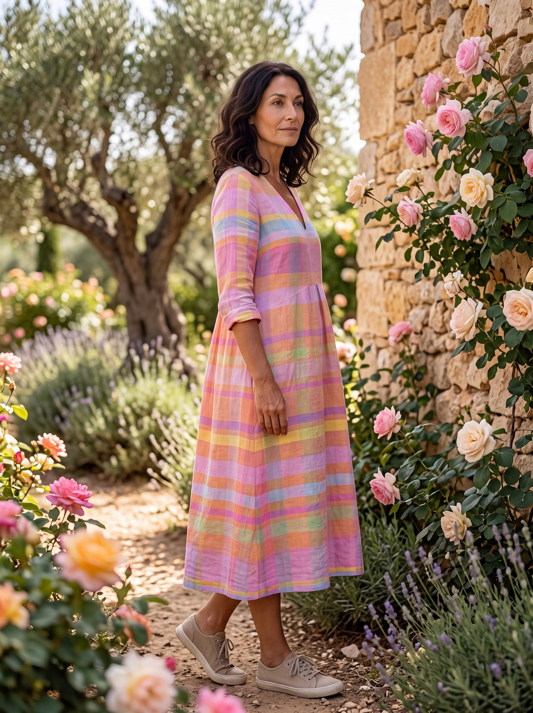 Zara Kleid Garten Seitenansicht