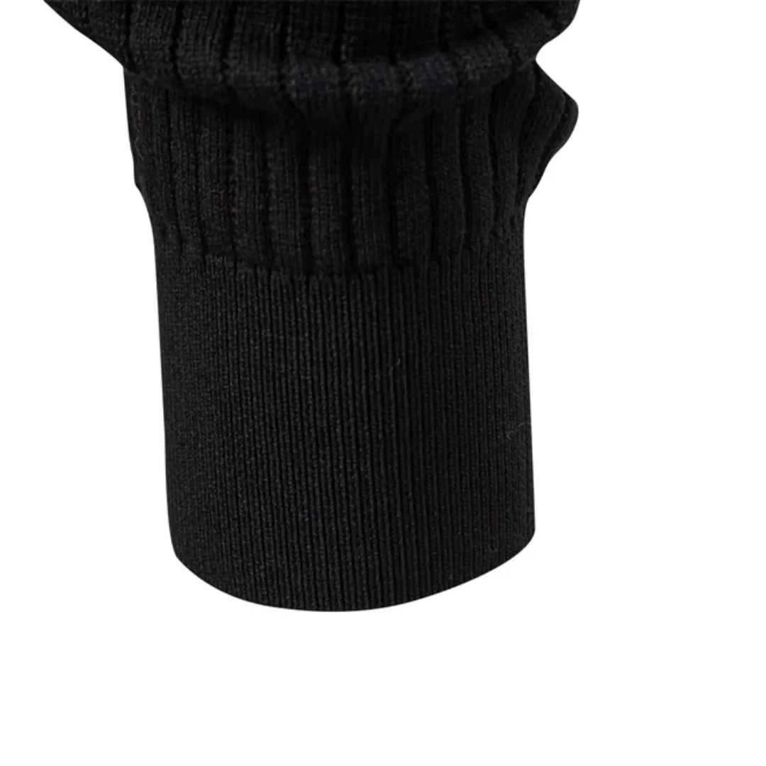 Men's Crew-Neck Sweater with Button Placket for Everyday Use
