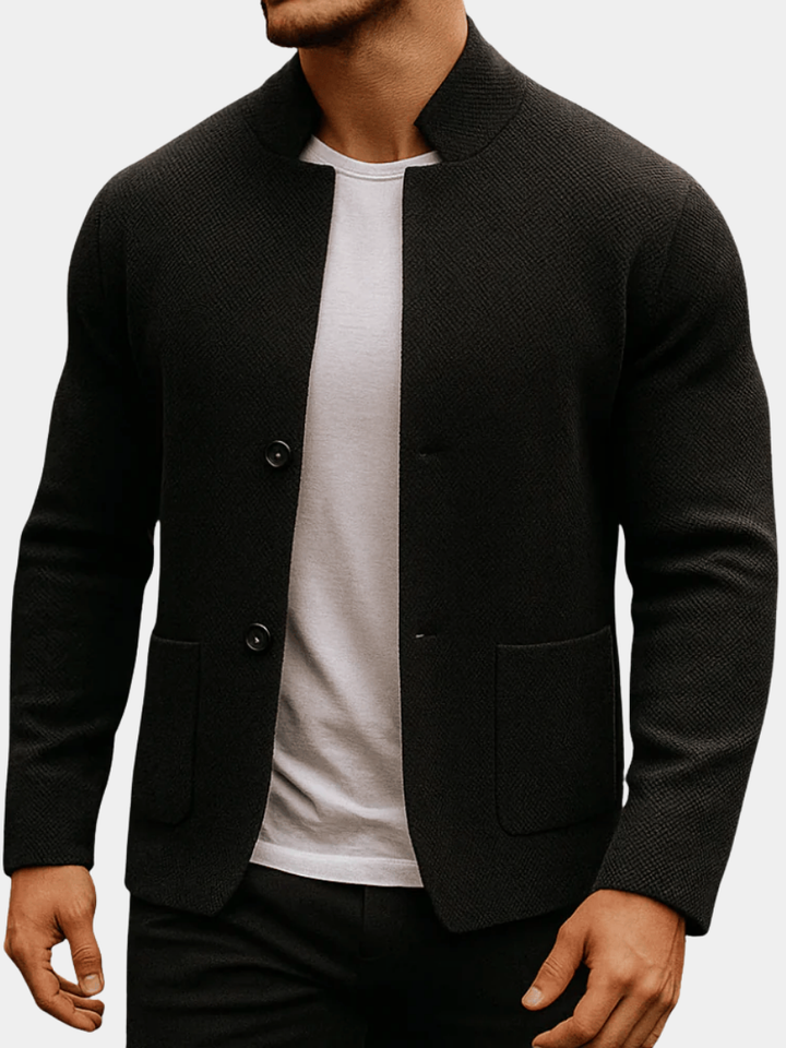 Men's Knit Cardigan with Texture – Stylish Button-Layering Sweater