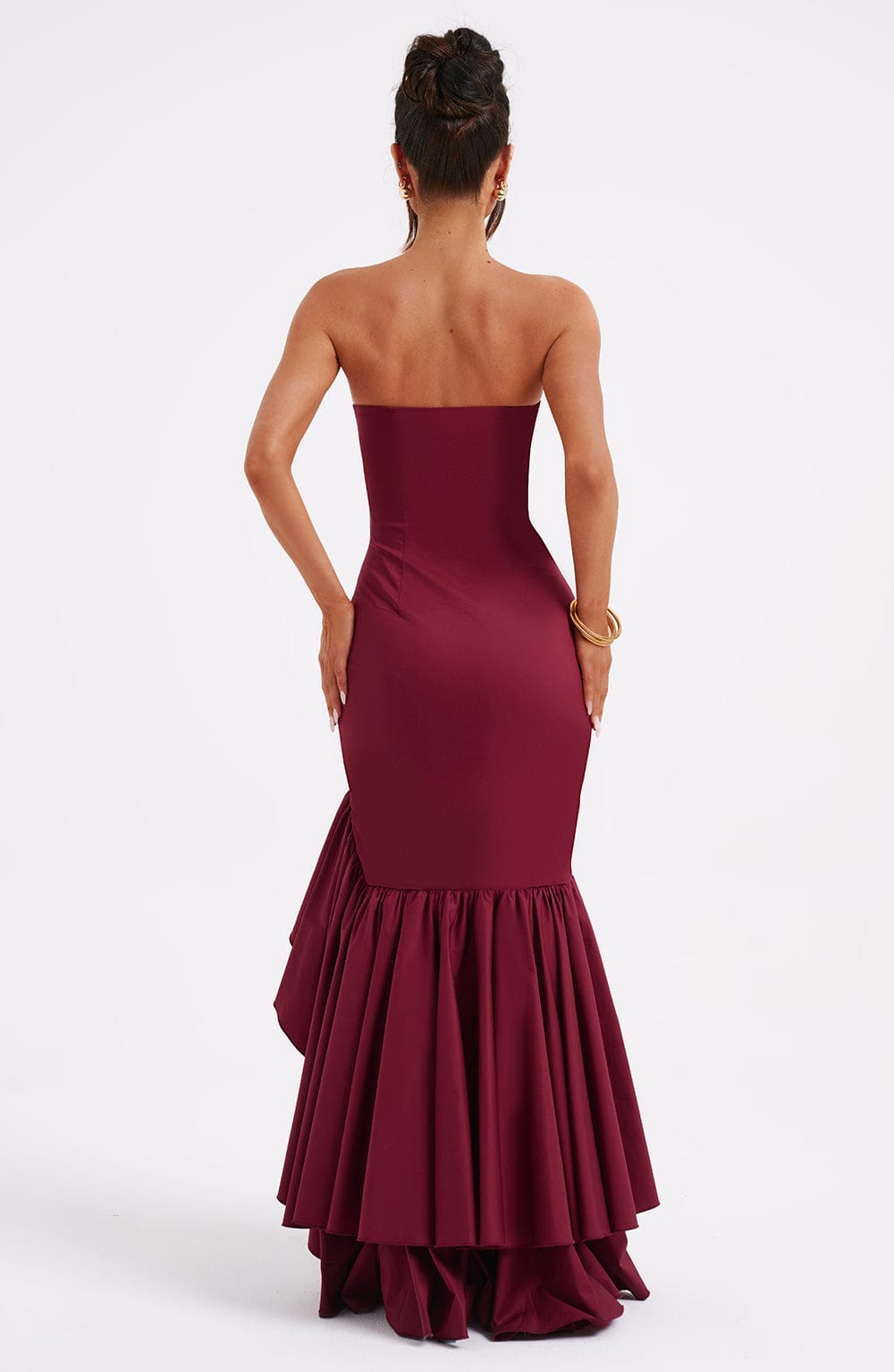 Elegantes ärmelloses Maxikleid mit Schnürdetail & Schlitz – Abendkleid