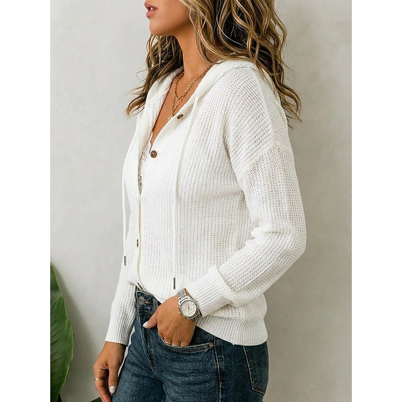 Lucinda | Hooded Knopf-Front Cardigan
