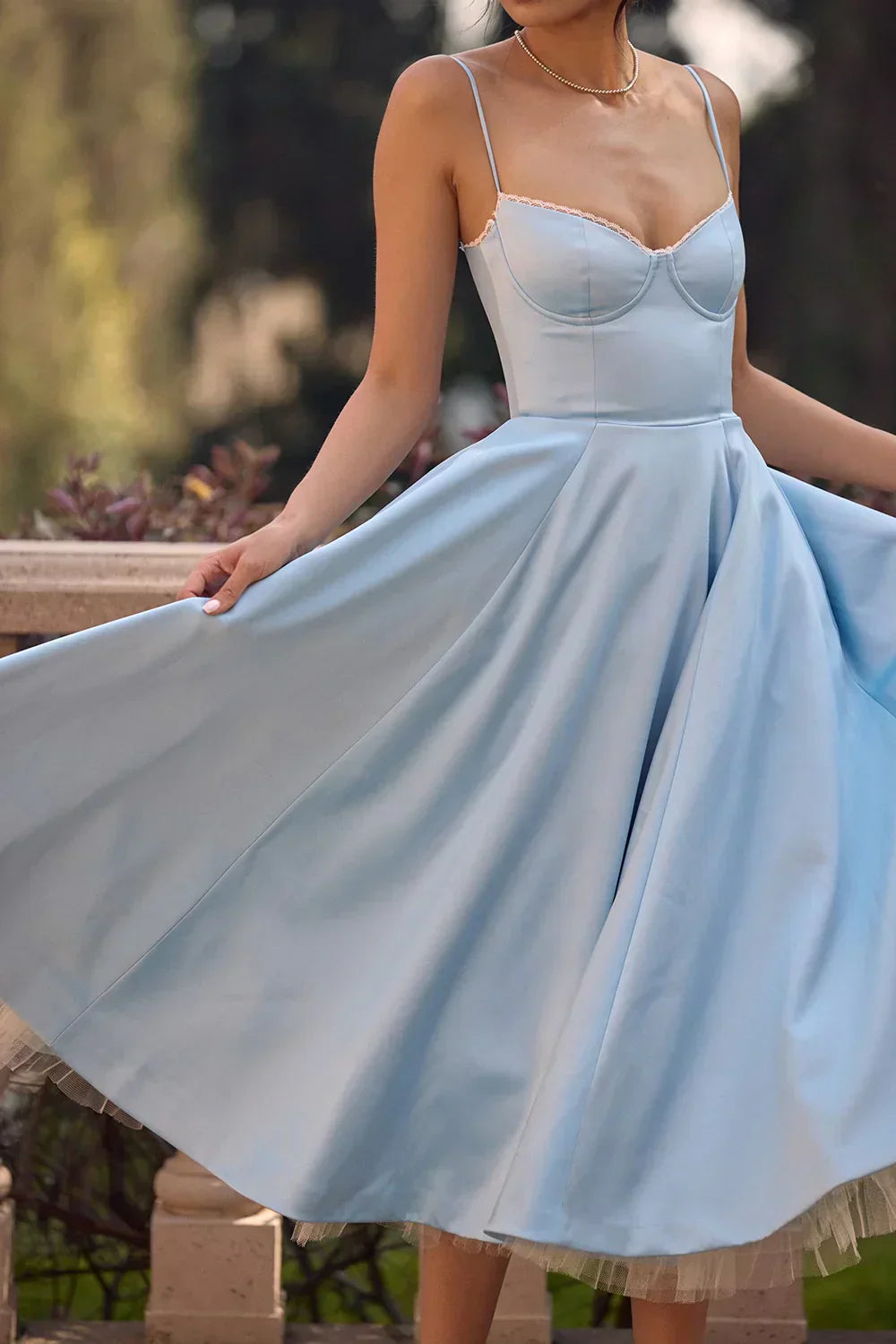 Women's Sleeveless Corset Midi Dress - Elegant Dinner Party Style