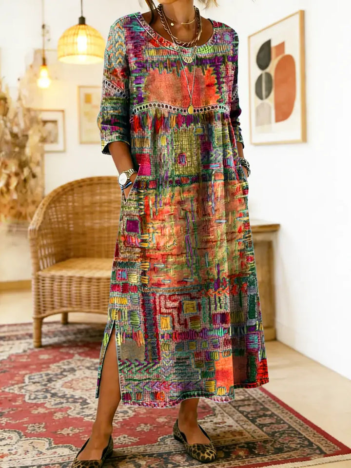 Maelle Bedrucktes Loose-Fit Midikleid