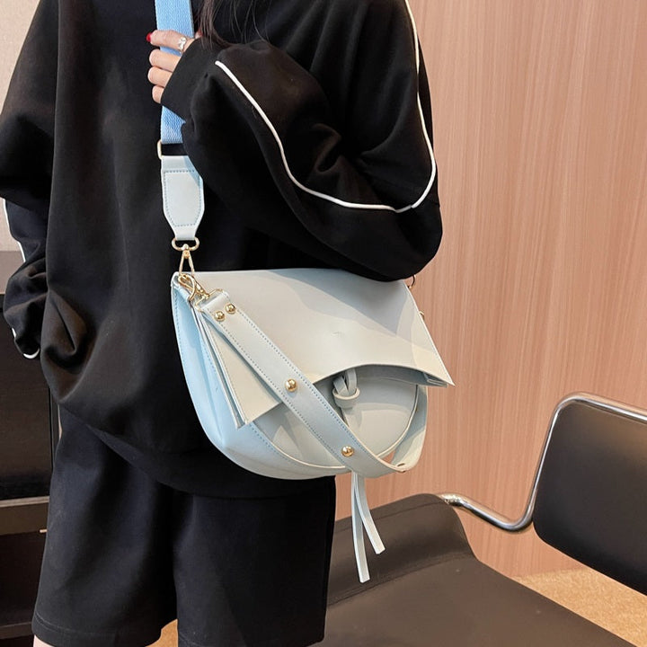 Bolso de hombro vintage para mujer – Cuero vegano con bolsa y correa de lona