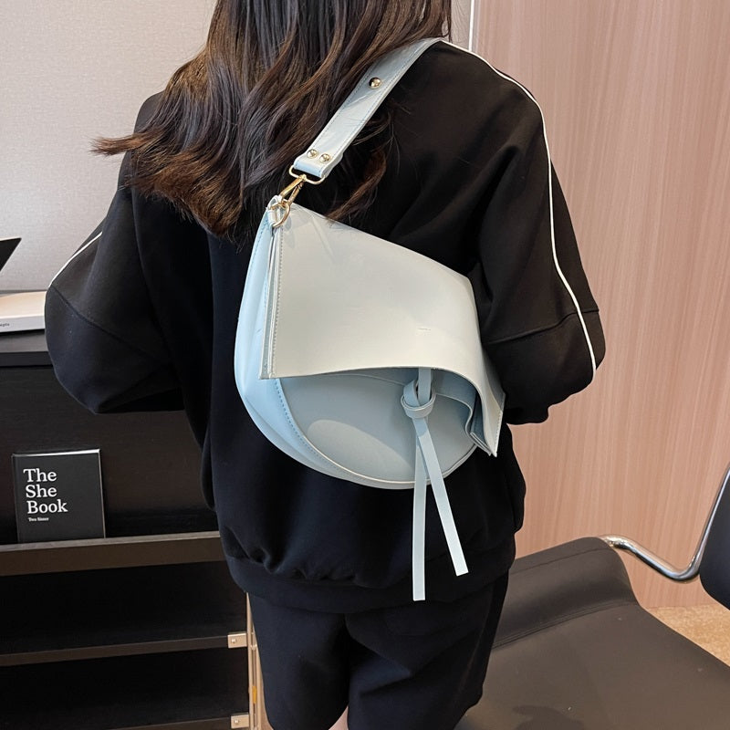 Bolso de hombro vintage para mujer – Cuero vegano con bolsa y correa de lona