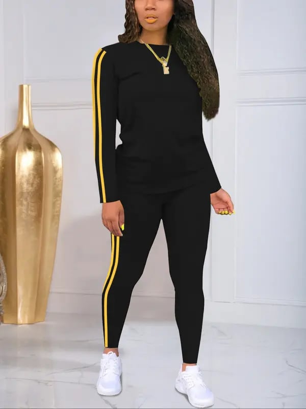 Women’s Two-Piece Striped Long-Sleeve Set