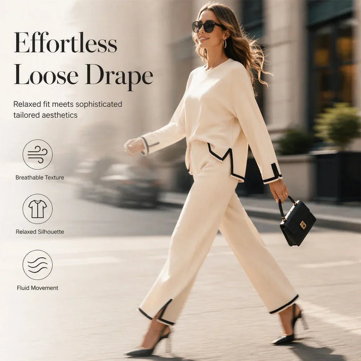 Damski zestaw codzienny Heidi z szerokimi spodniami