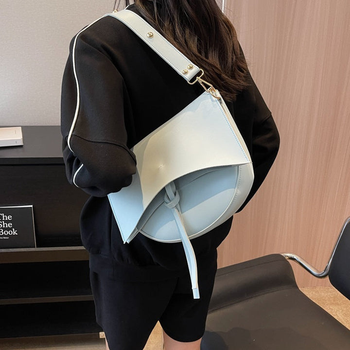 Bolso de hombro vintage para mujer – Cuero vegano con bolsa y correa de lona