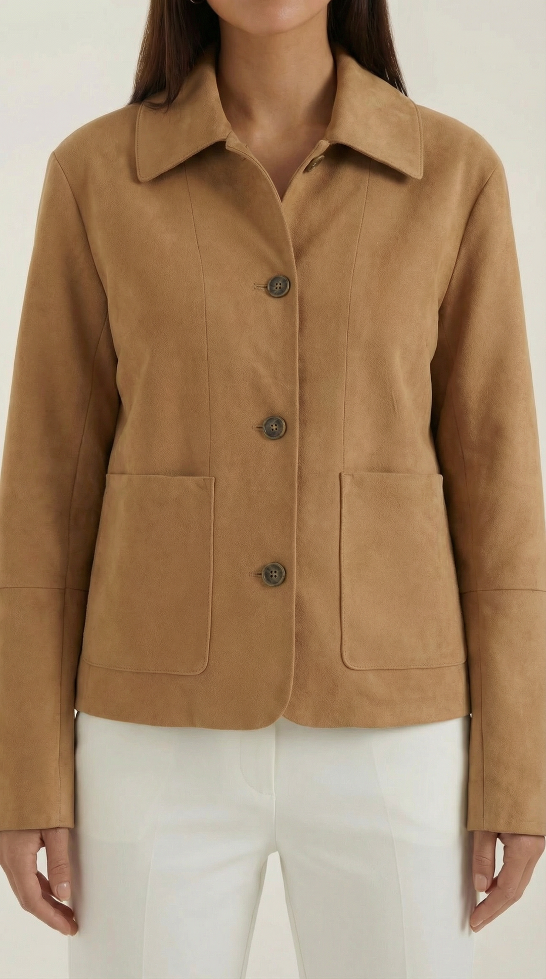 Damen Kurze Jacke mit Knopfleiste Für Casual Tage