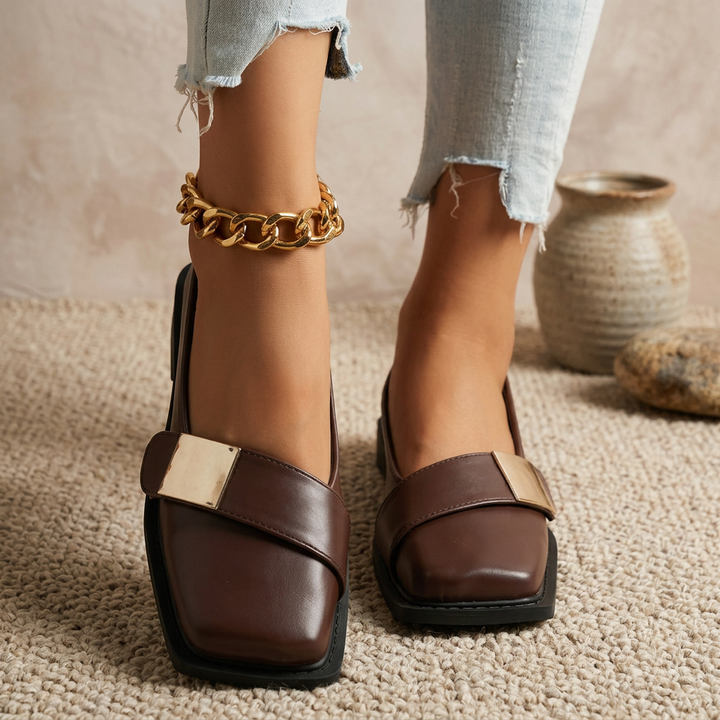 Mocassins carrés slip-on pour femmes – Chaussures décontractées à la mode