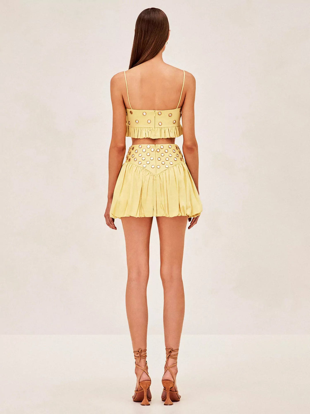 Women's Sequin Mirror Skirt Set – Shiny Party Two-Piece Outfit