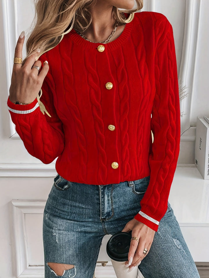 Claire | Damen Strickjacke Zopfmuster