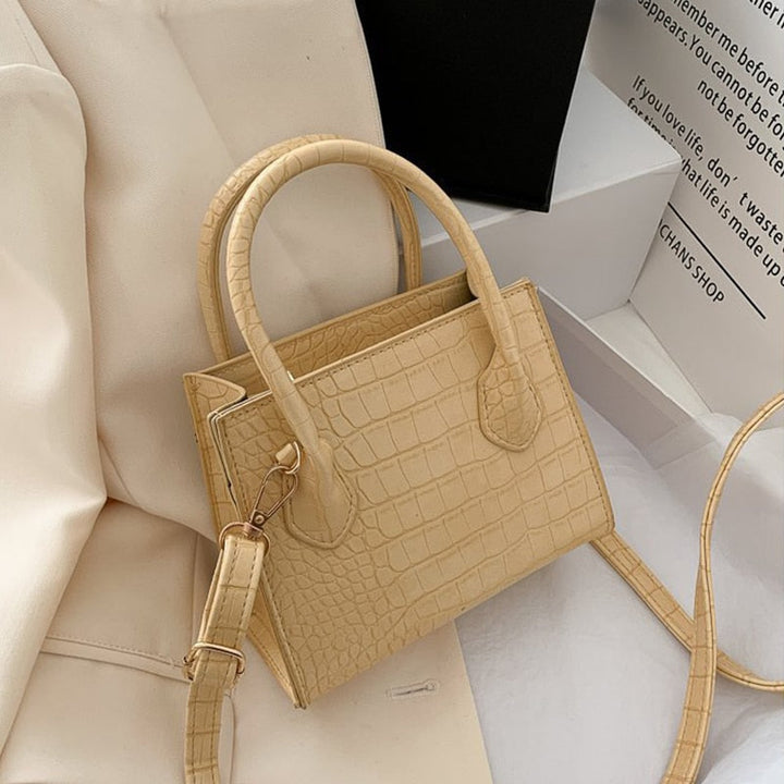 Luxury handbag women – crocodile leather look – shoulder bag