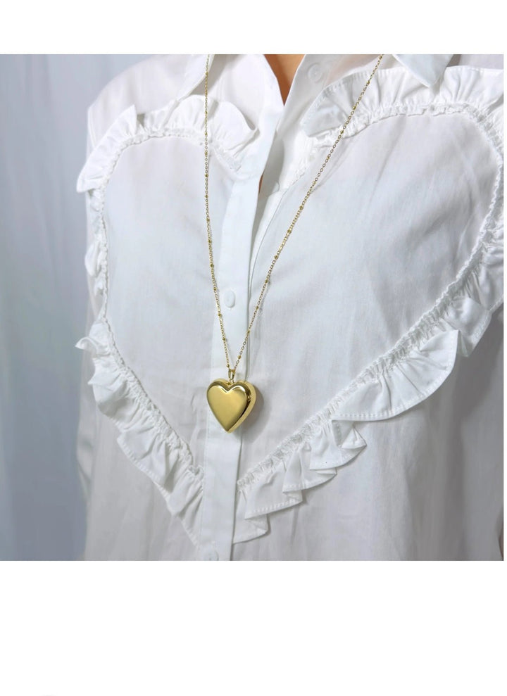 Pendentif en forme de cœur Collier pour femmes – Acier inoxydable, réglable, idée cadeau
