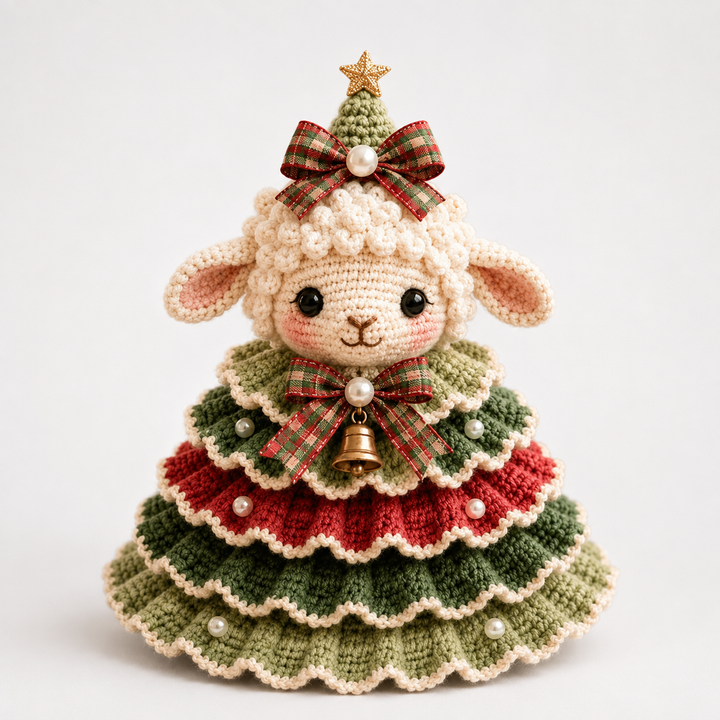 Weihnachtsornamente Set Gehäkelte Highland Kuh