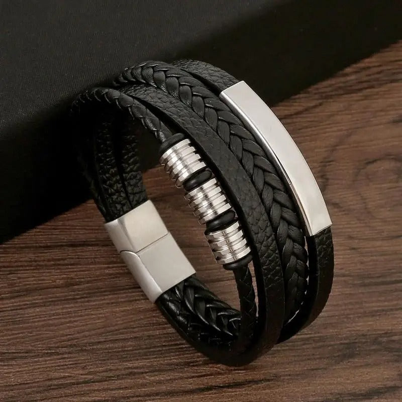 Bracelet en cuir pour homme, pour les occasions décontractées et formelles