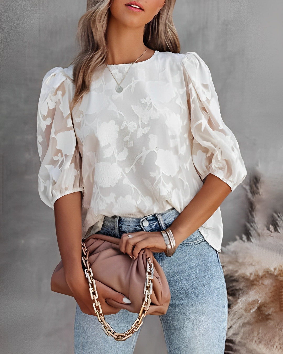 Women's Blouse Chiffon Floral Pattern Elegant