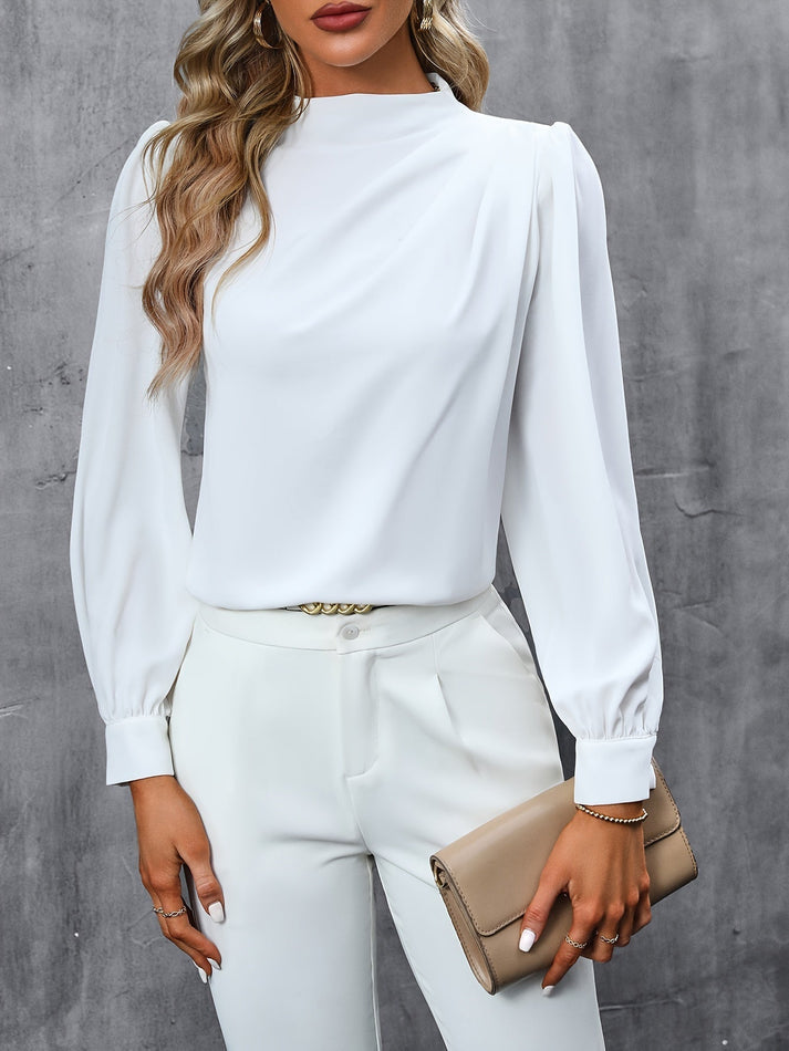 Damen Rollkragen Langarmbluse – Eleganter Büro-Look