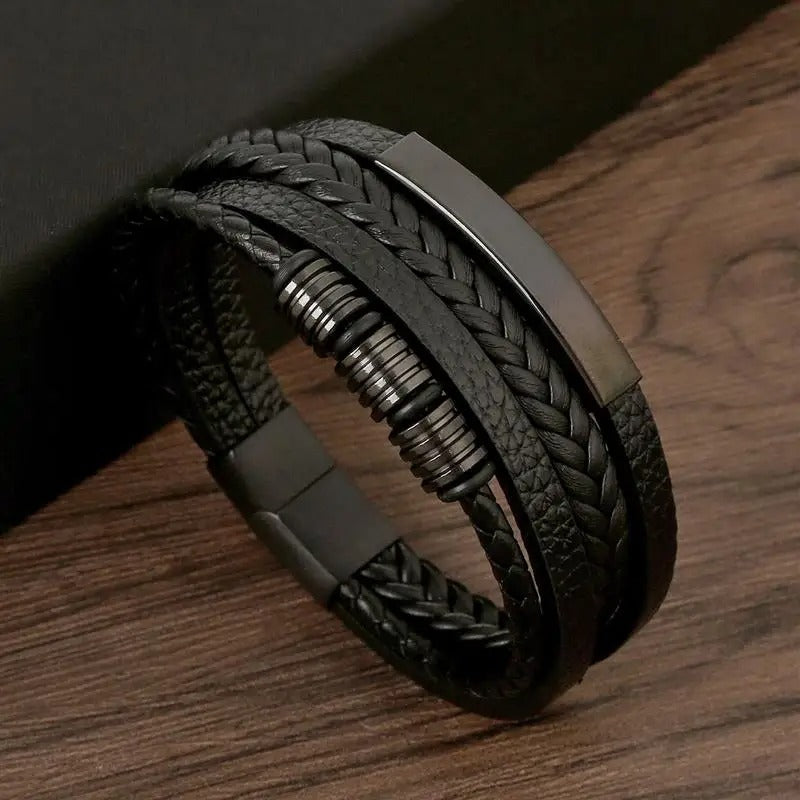 Bracelet en cuir pour homme, pour les occasions décontractées et formelles