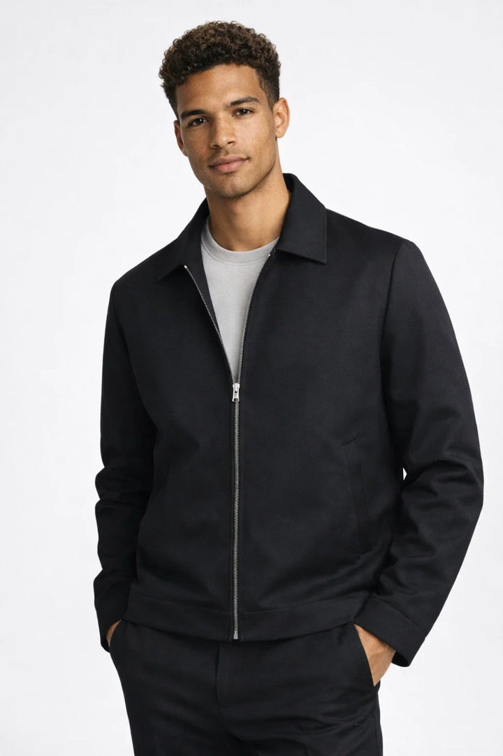Übergangsjacke Herren Slim Fit Reißverschluss Klassische Kragen Smart Casual zomer