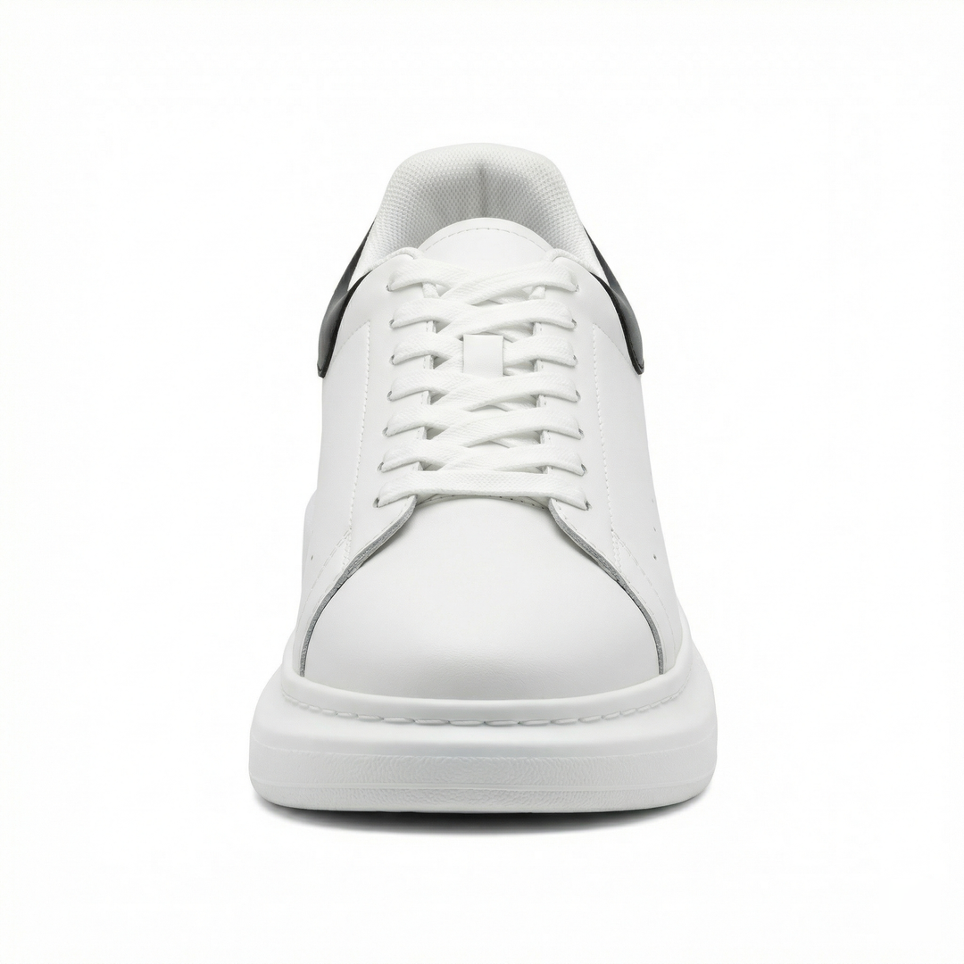 Damen Weiße Textil Schnür-Sneaker – Lässige Orthopädische Walking Turnschuhe