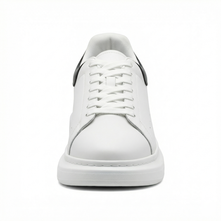 Damen Weiße Textil Schnür-Sneaker – Lässige Orthopädische Walking Turnschuhe