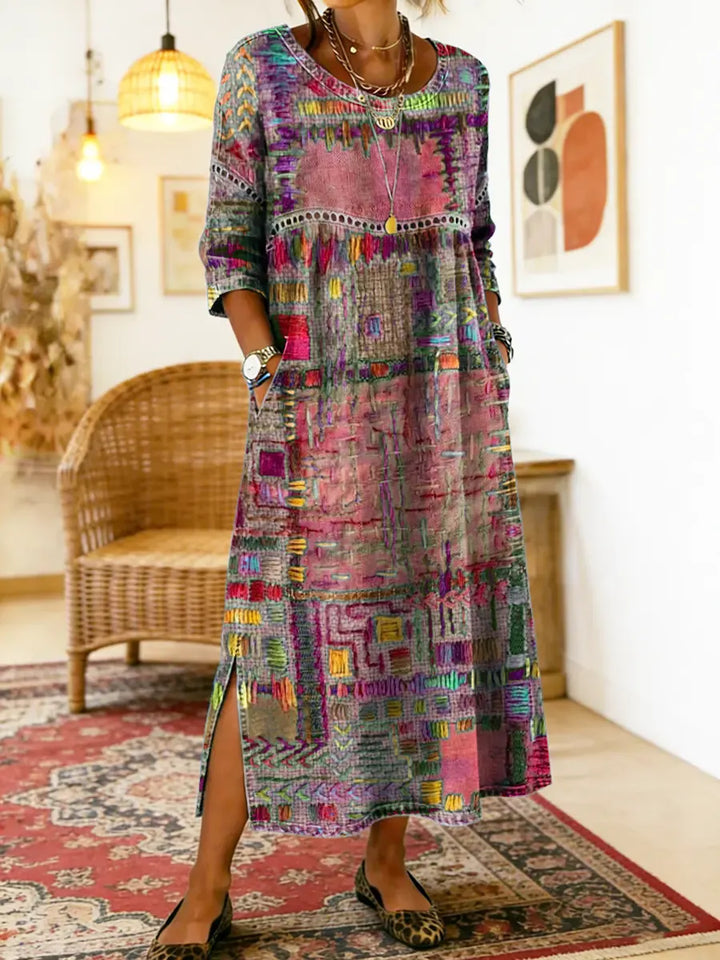 Maelle Bedrucktes Loose-Fit Midikleid