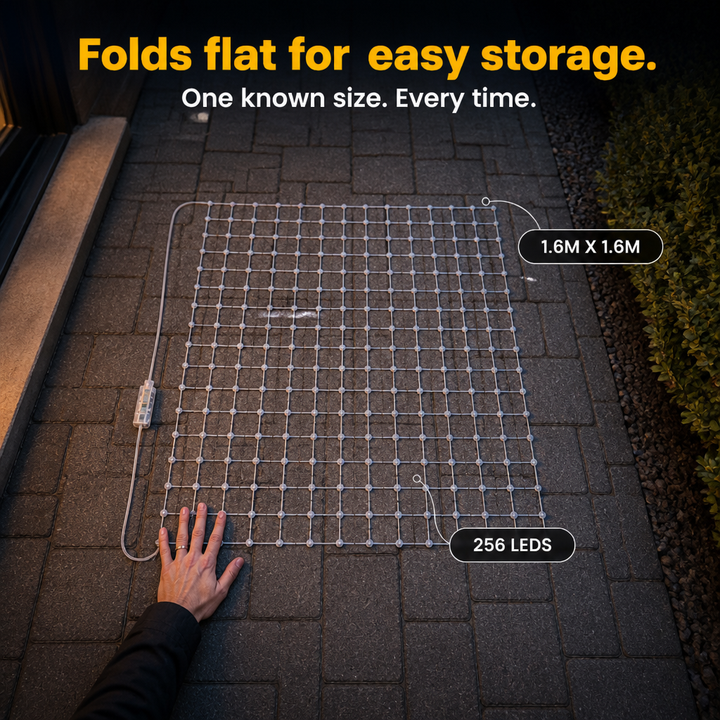 GlowGrid Faltbares RGBIC Lichternetz mit App-Steuerung