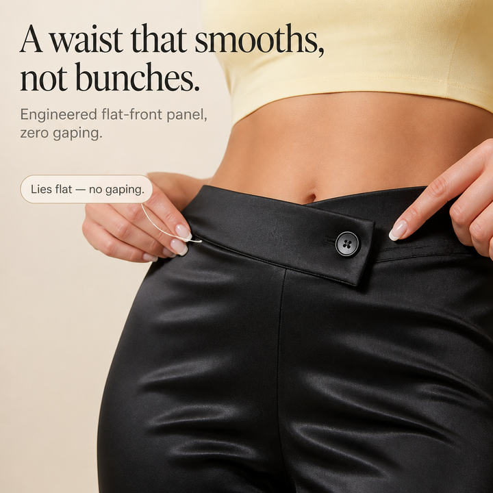 Damen Satinhose Asymmetrisch Weites Bein