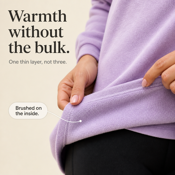 Damen Longsleeve Tunika Mit Fleece Innenfutter