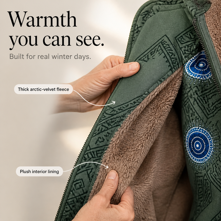 Damen Winterjacke Mit Blattmuster Und Kapuze