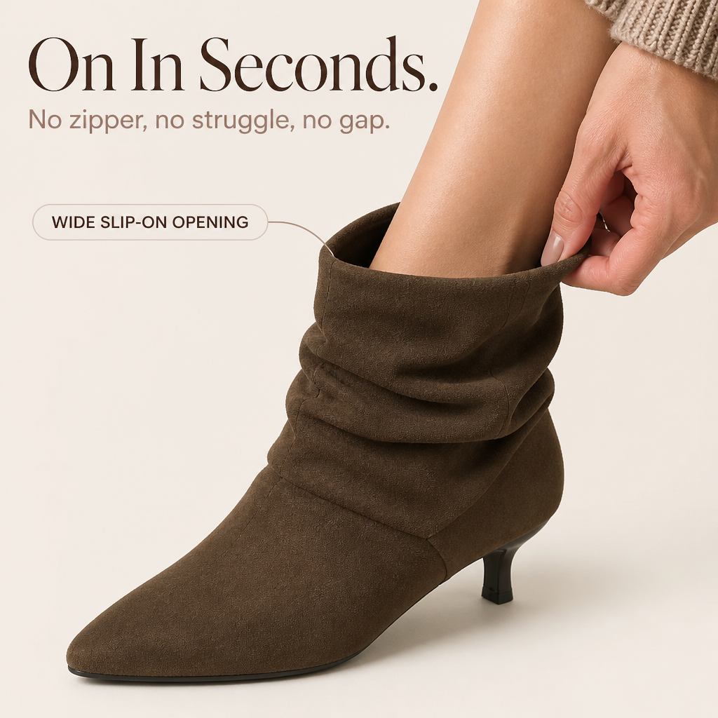 Damen Slouchy Wildleder Ankle Boots Spitz