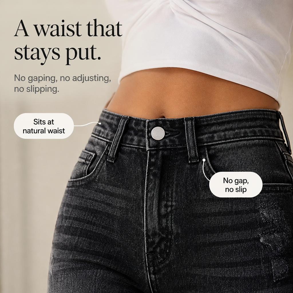 Damen Schlagjeans Hohe Taille Whisker Waschung