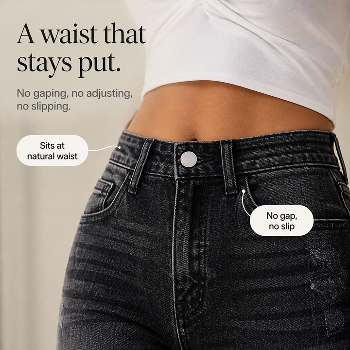 Damen Schlagjeans Hohe Taille Whisker Waschung