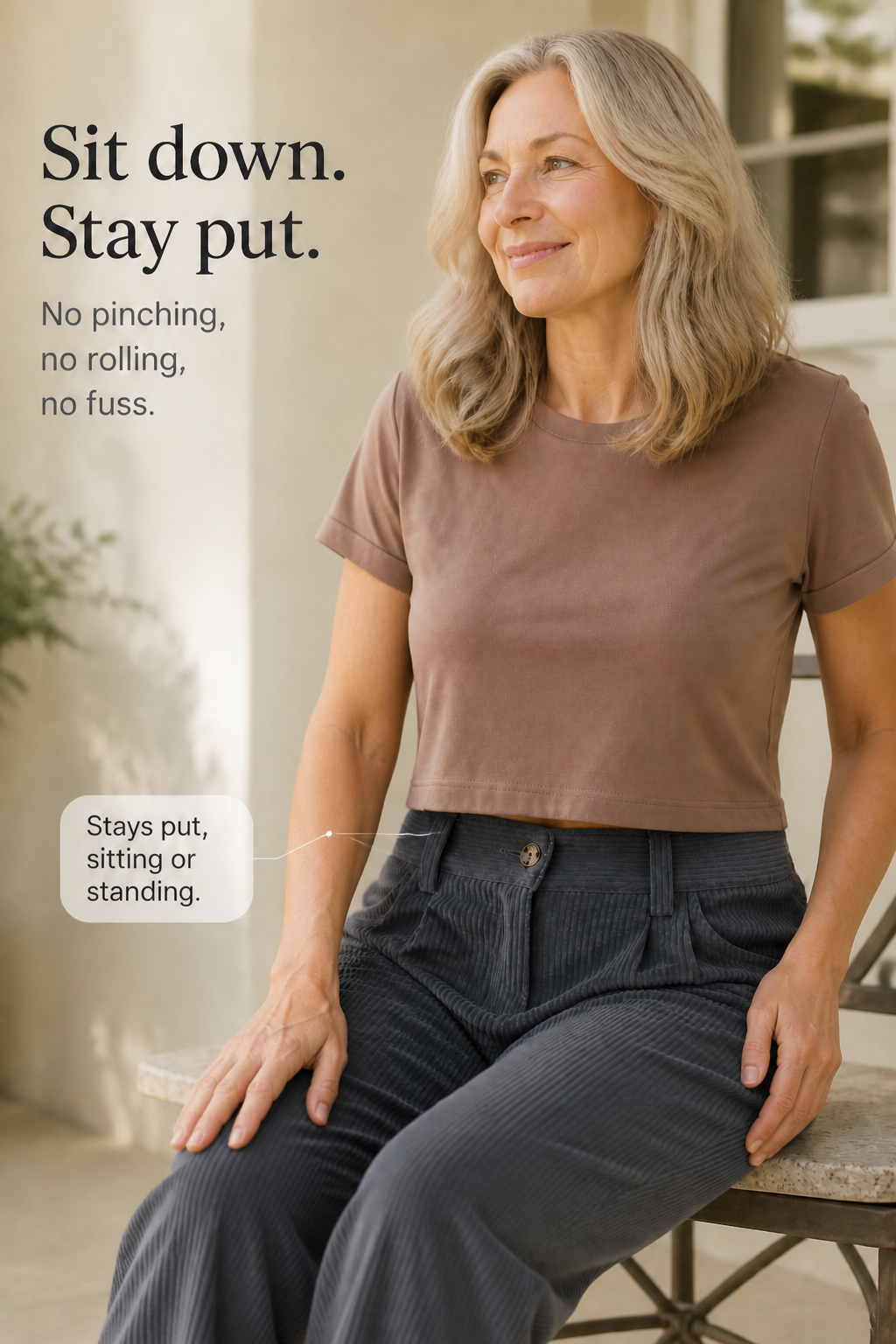Damen Faltenhose Hohe Taille Weites Bein