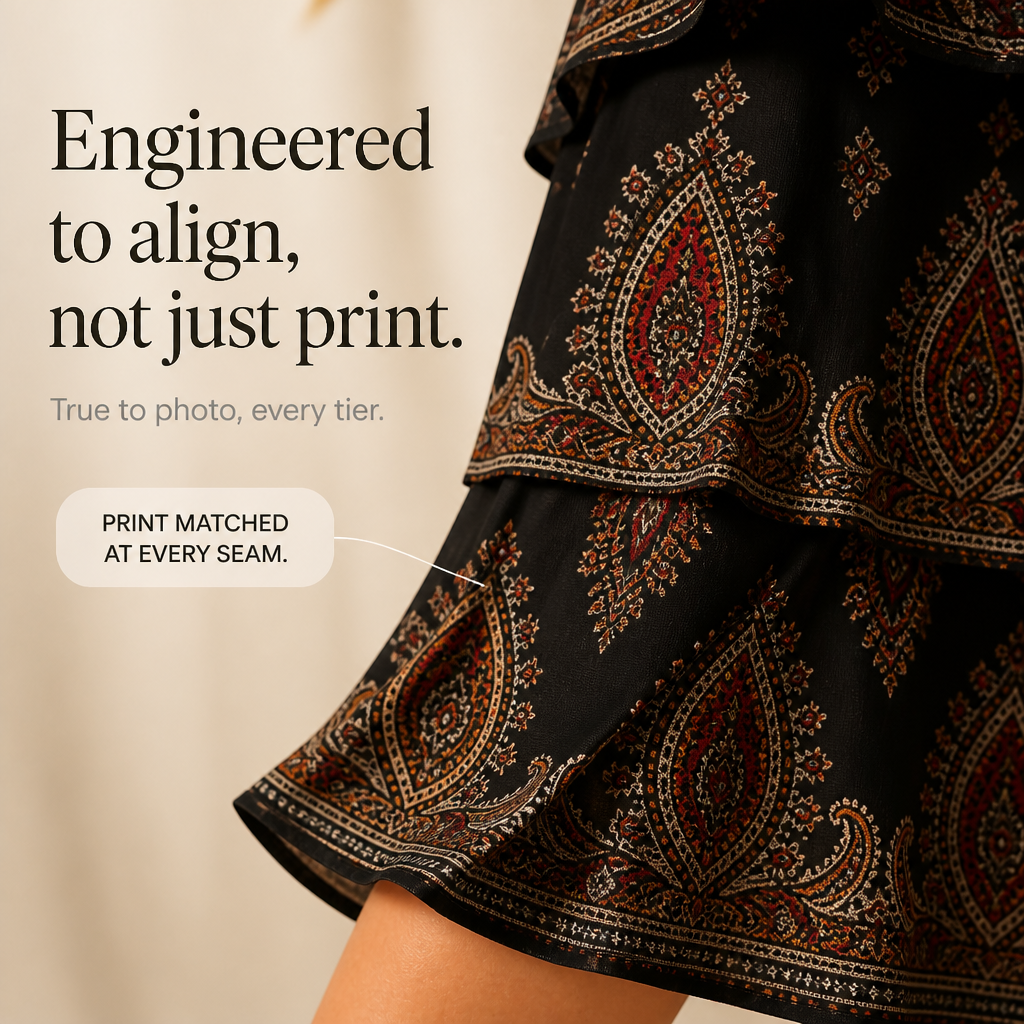 Damen Midikleid Paisley Print Stufenschnitt Mit Schlitzärmeln