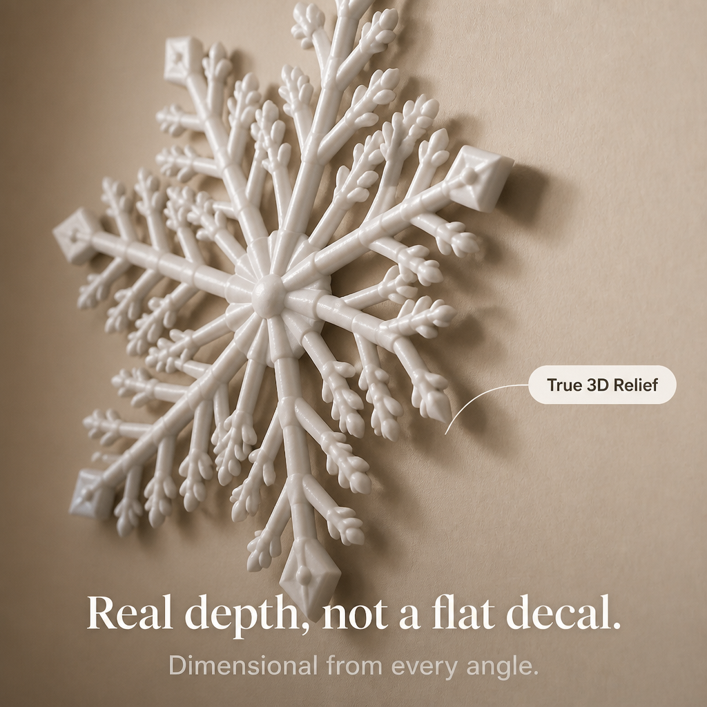 Wandsticker 3D Schneeflocken Nachleuchtend