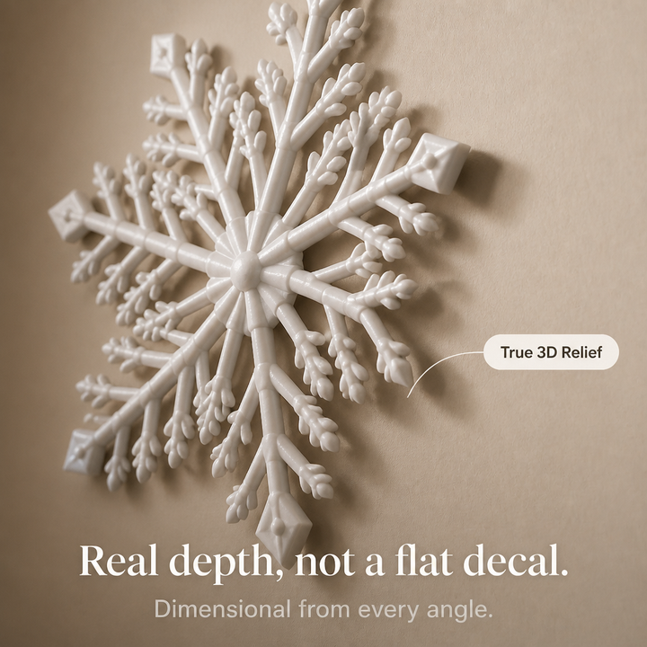 Wandsticker 3D Schneeflocken Nachleuchtend