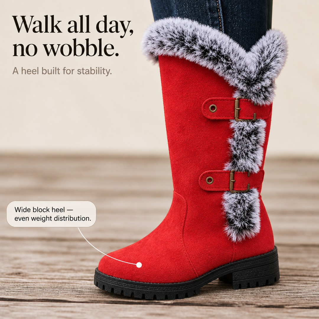 Frostella | Winterstiefel aus Veloursleder mit Fellbesatz