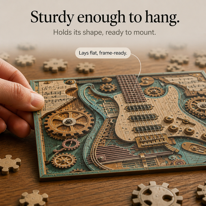 Gearwood | 3D-Holzpuzzle Steampunk-Gitarre