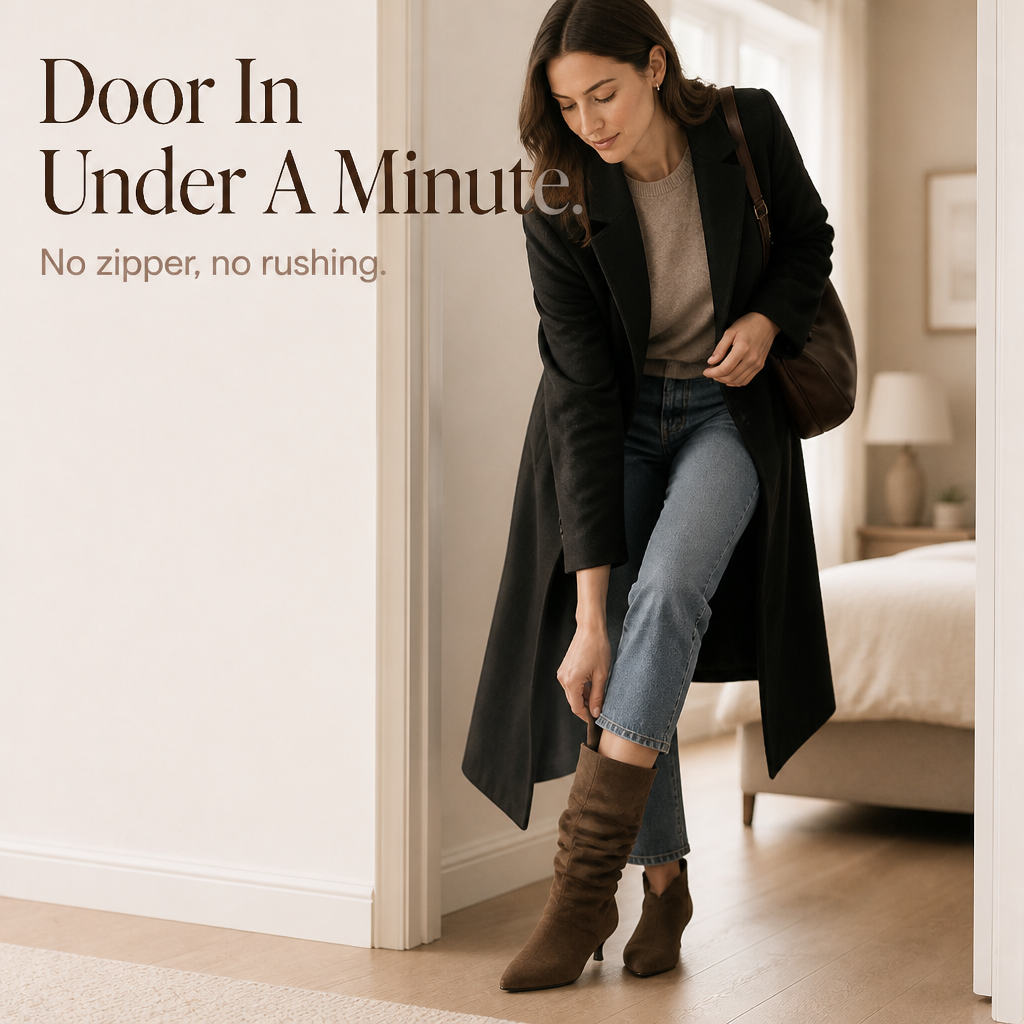 Damen Slouchy Wildleder Ankle Boots Spitz