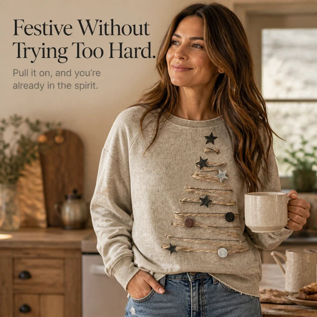 Sudadera con motivo de árbol de Navidad