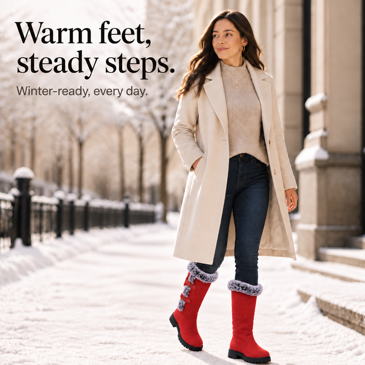 Frostella | Winterstiefel aus Veloursleder mit Fellbesatz