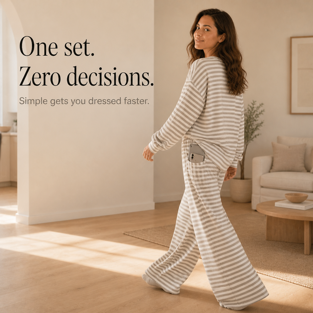 Stripe Ease | Streifen-Zweiteiler mit Tunnelzughose