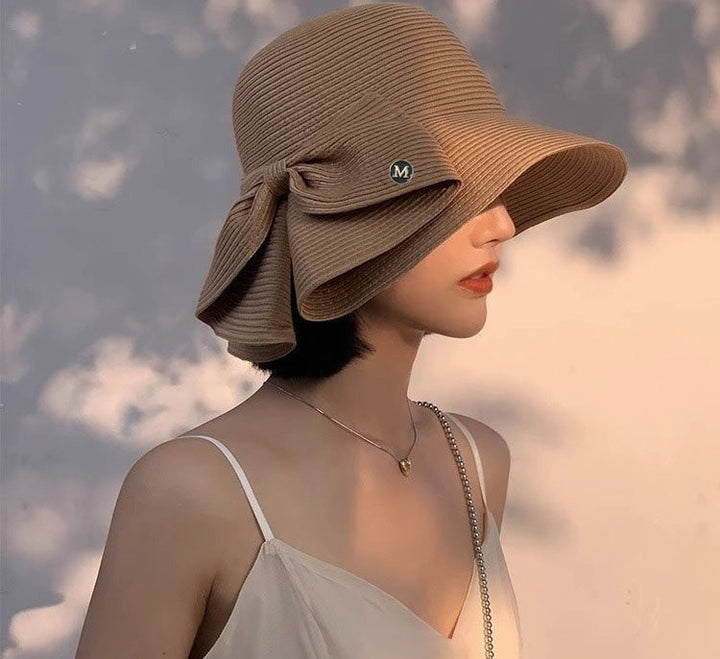 Damen Cloche-Hut Mit Kamelschleife - Sommerhut Damen