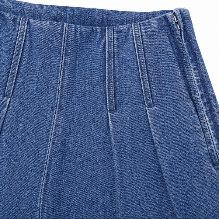 Damen Weite Jeans Hohe Taille Vintage Stil