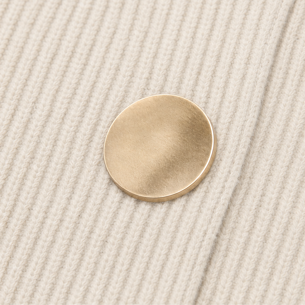 Damen Rippstrick Maxikleid Mit Laternenärmeln Und Goldenen Knöpfen